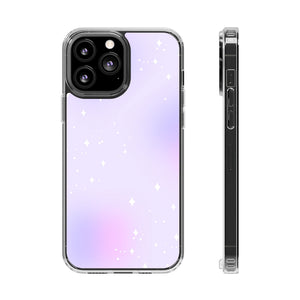 Clear Magnetic Phone Case — Pastel Purple Galaxy with Sparkle