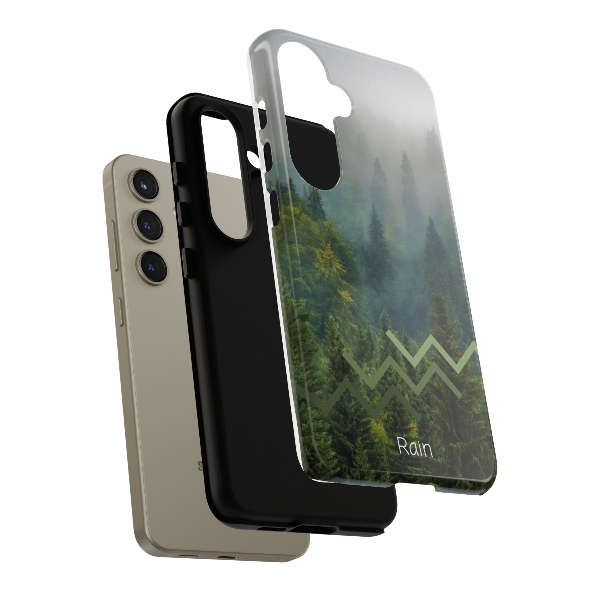 Forest Mist Phone Case — Rainy Mountain Landscape Protective Cover