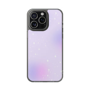 Clear Magnetic Phone Case — Pastel Purple Galaxy with Sparkle