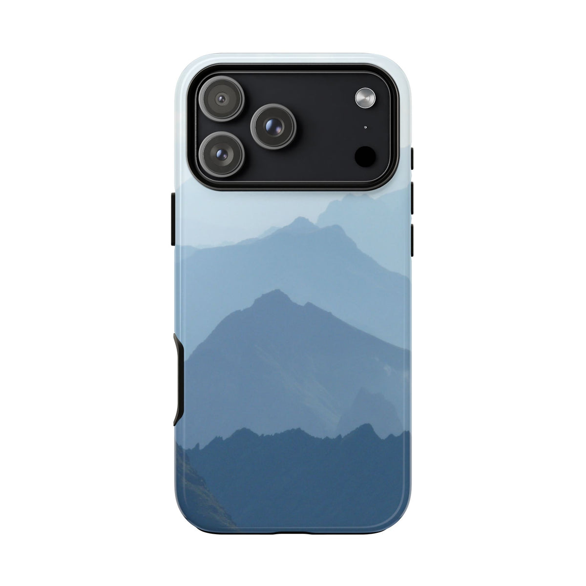 Mountain Sunrise Tough Phone Case — Blue Layered Peaks Protective Cover