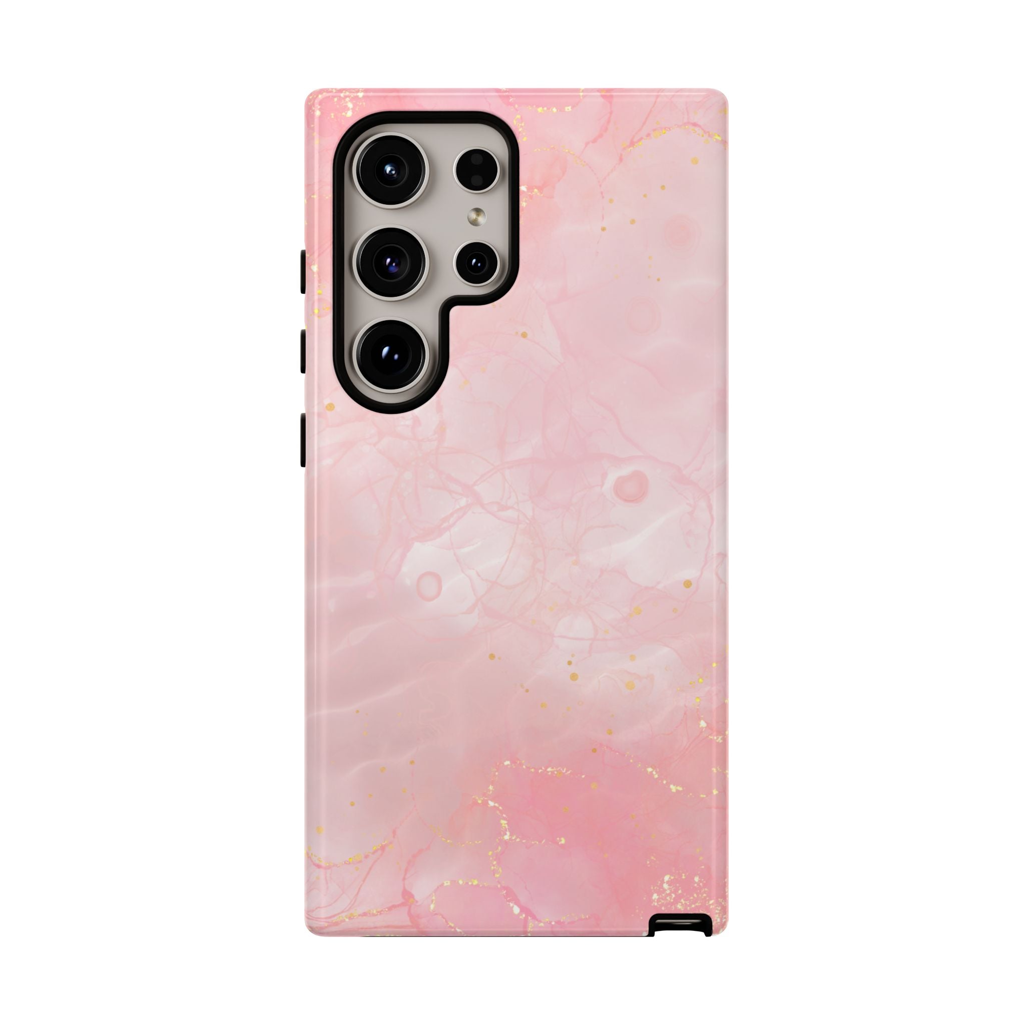 Pink Marble Tough Phone Case — Protective iPhone Cover with Gold Vein Design