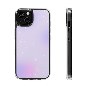 Clear Magnetic Phone Case — Pastel Purple Galaxy with Sparkle