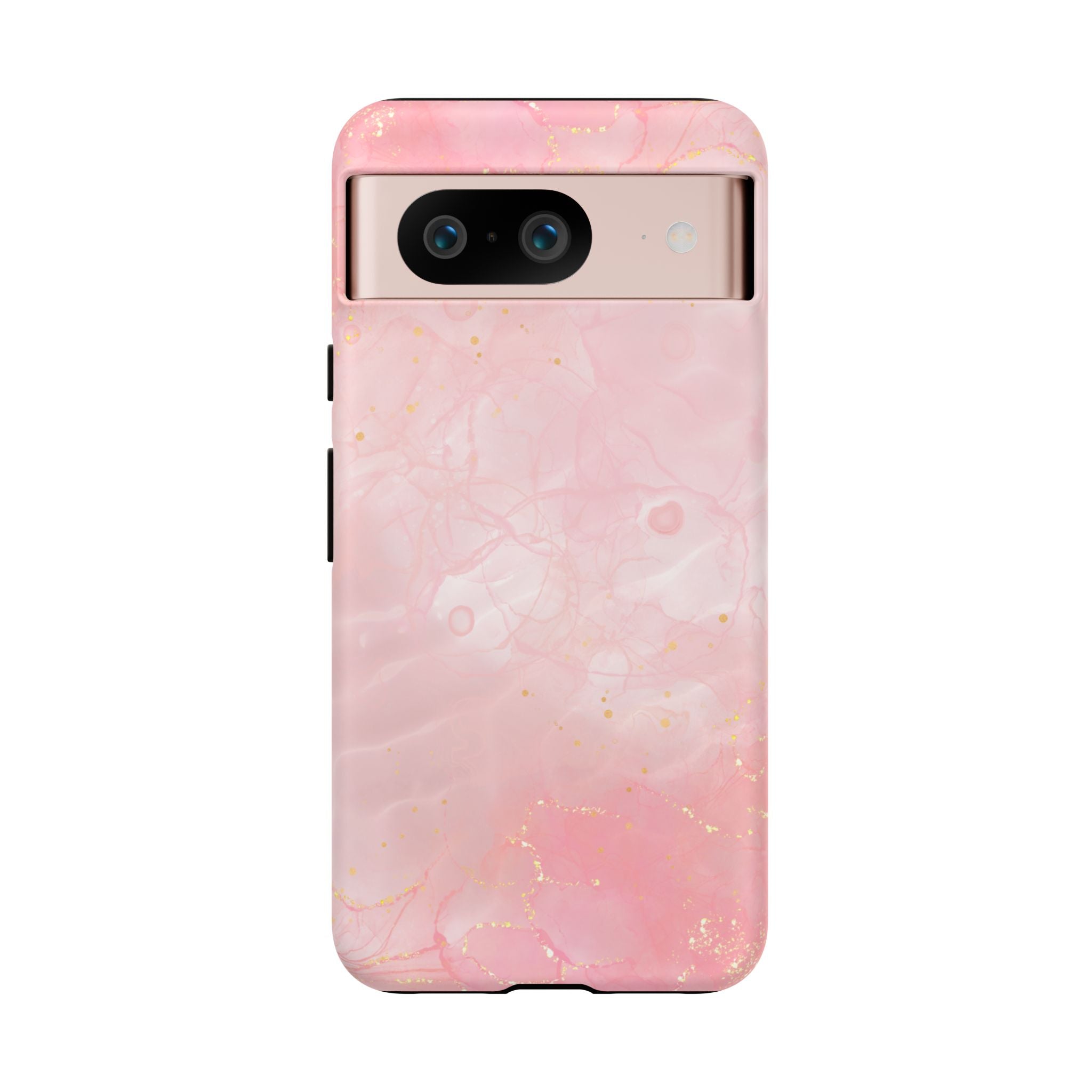 Pink Marble Tough Phone Case — Protective iPhone Cover with Gold Vein Design