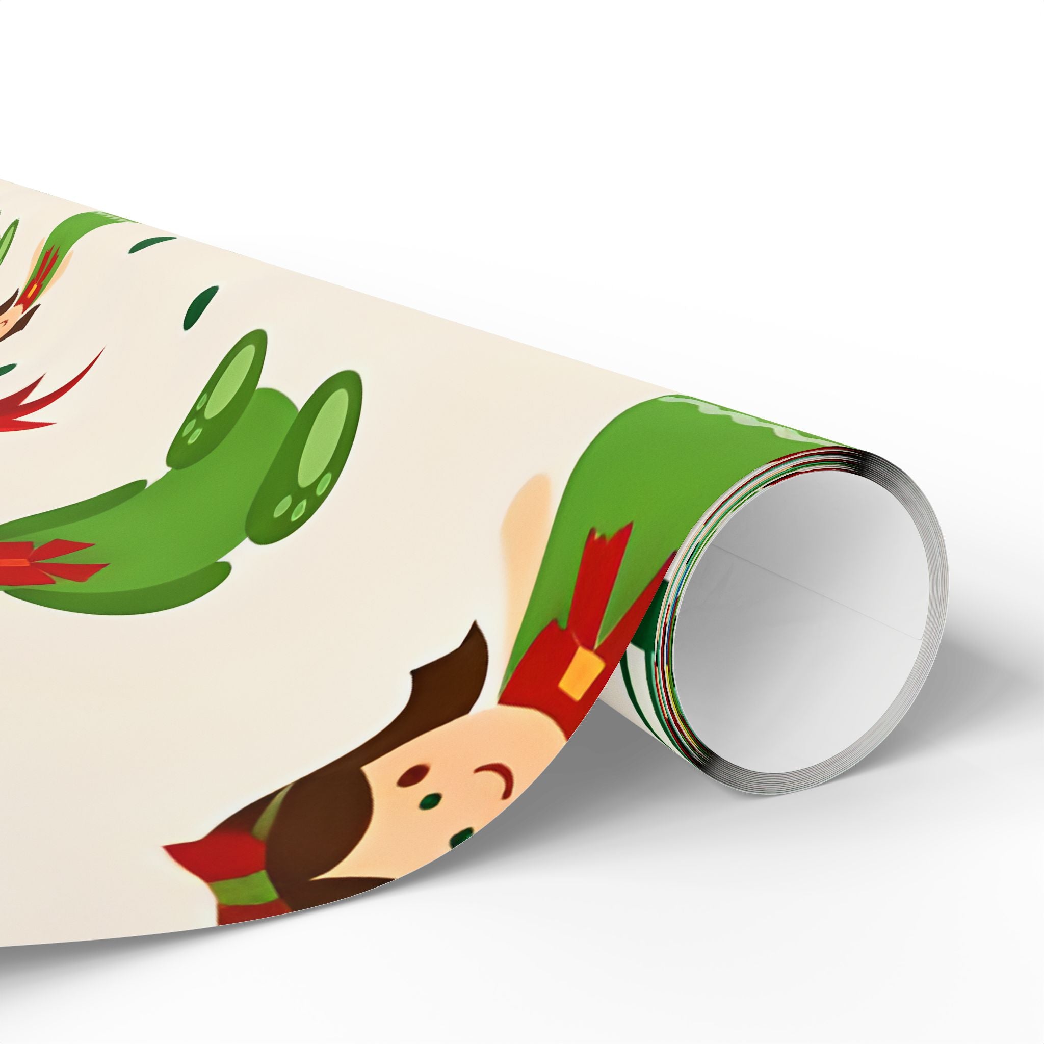 Christmas Stocking & Ornament Wrapping Paper Roll — Festive Red Green Holiday Gift Wrap