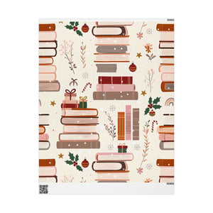 Book Lover Wrapping Paper Roll — Cozy Bookshelf Gift Wrap