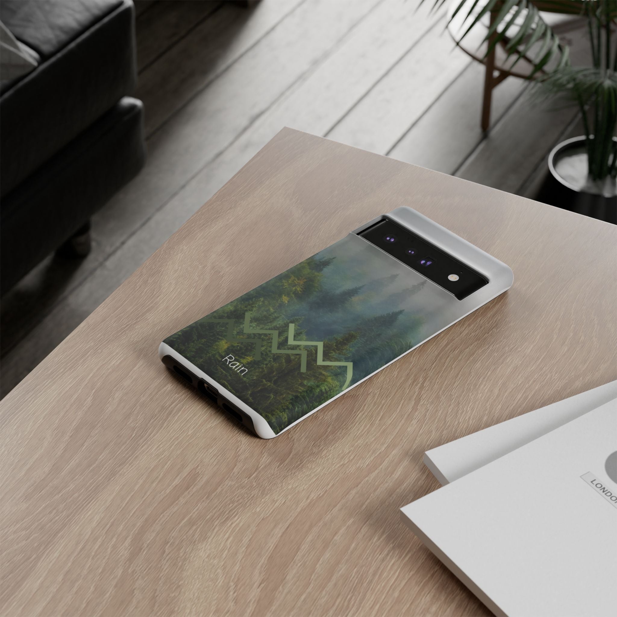 Forest Mist Phone Case — Rainy Mountain Landscape Protective Cover