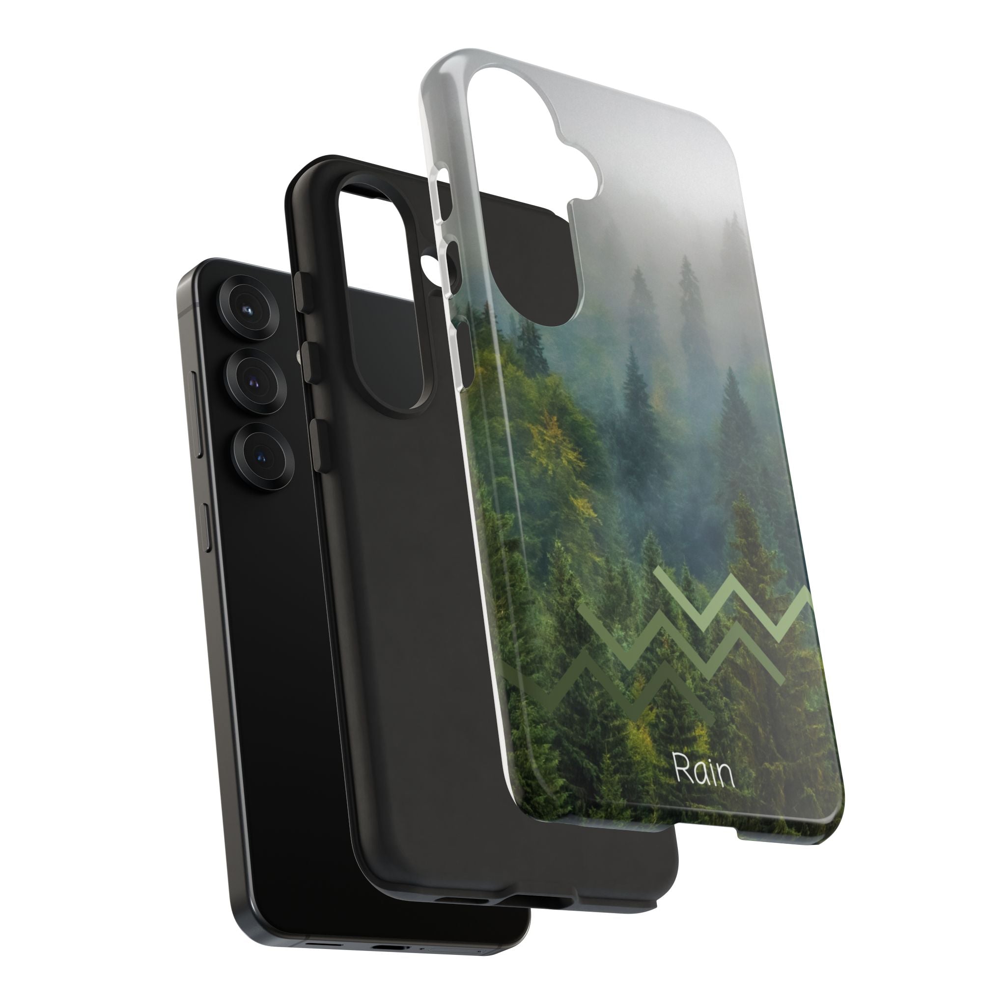 Forest Mist Phone Case — Rainy Mountain Landscape Protective Cover