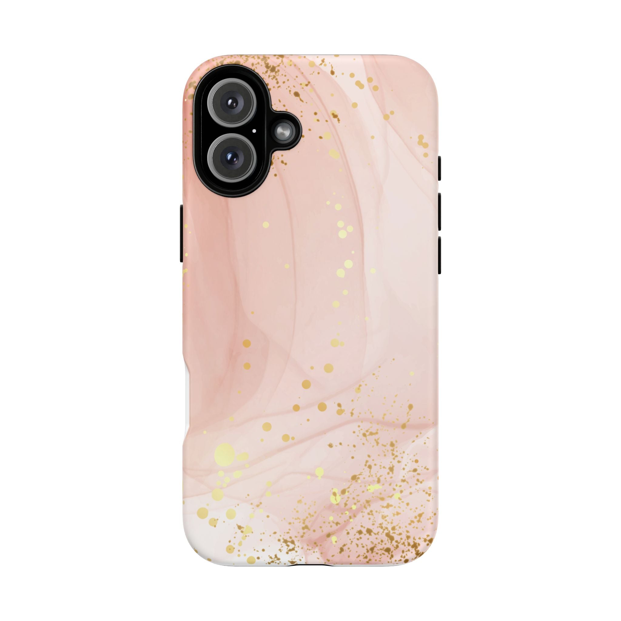 Rose Gold Marble Tough Case – Pink Marble Phone Case with Gold Glitter Accents
