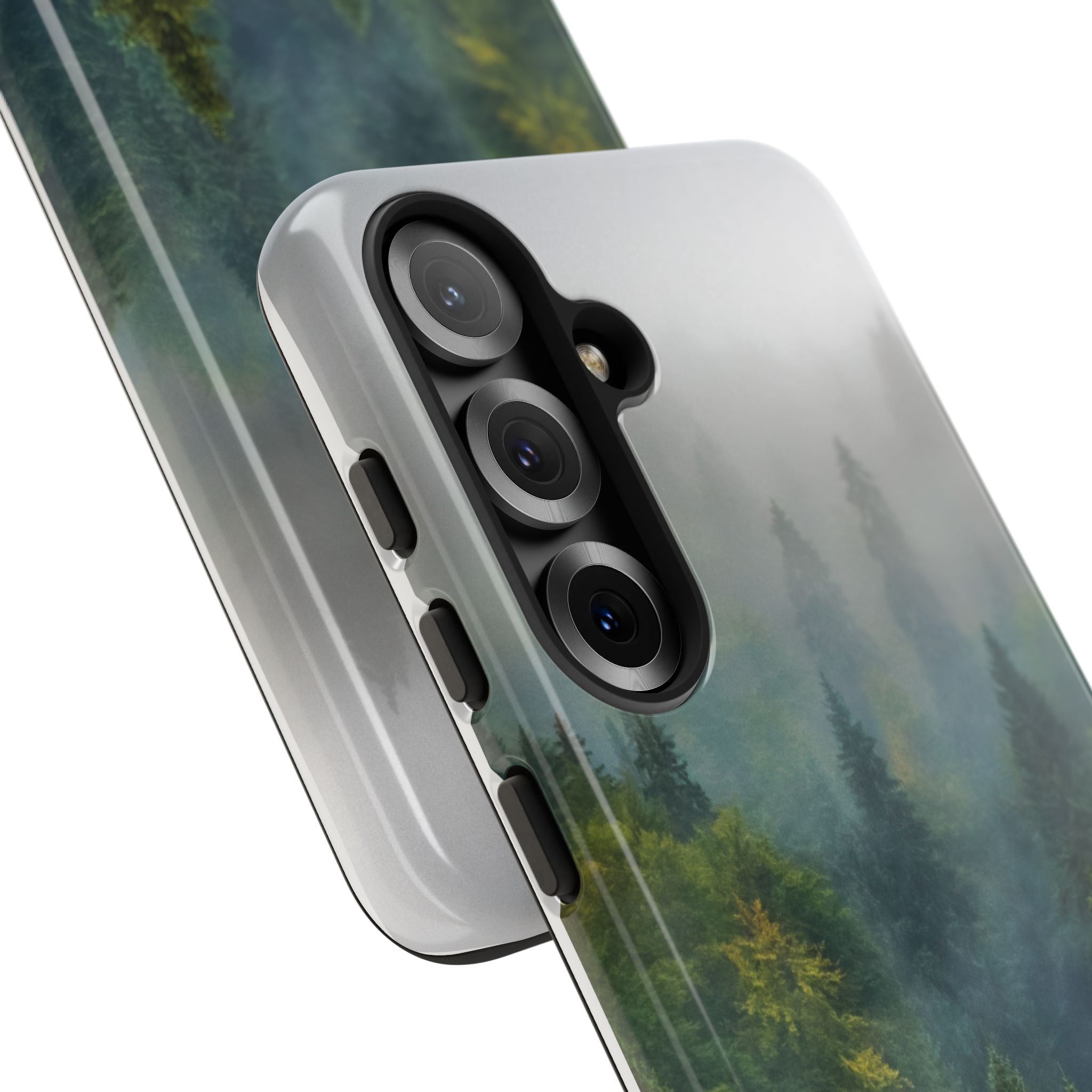 Forest Mist Phone Case — Rainy Mountain Landscape Protective Cover