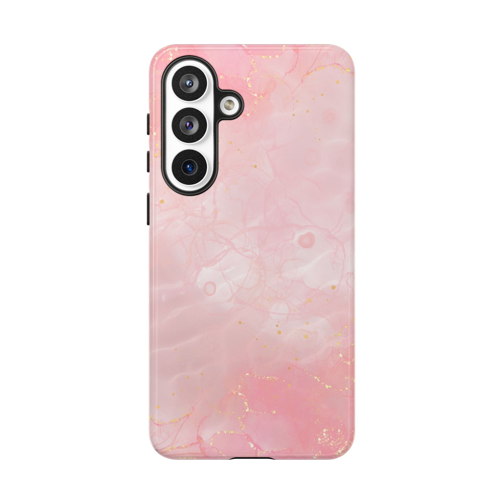 Pink Marble Tough Phone Case — Protective iPhone Cover with Gold Vein Design