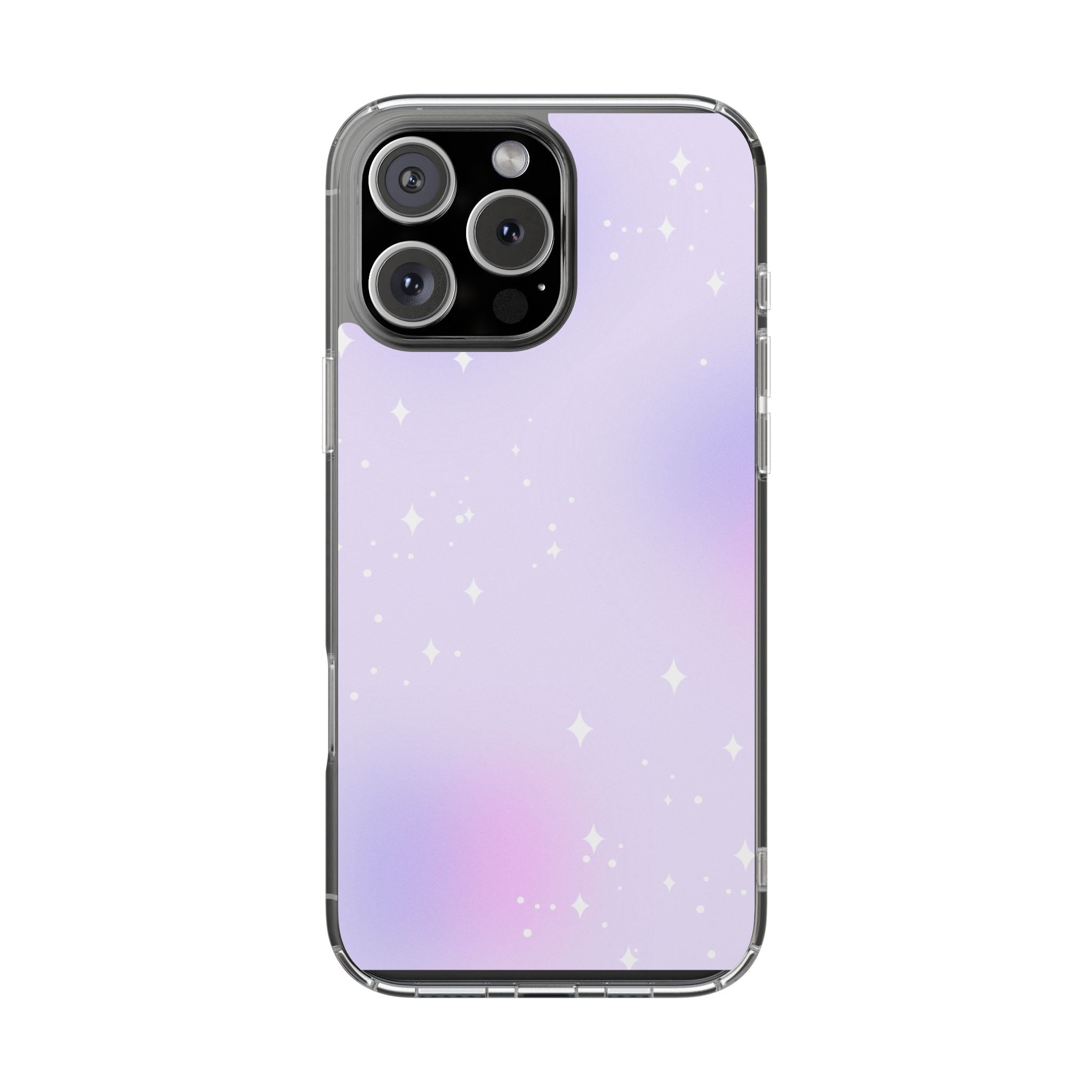 Clear Magnetic Phone Case — Pastel Purple Galaxy with Sparkle