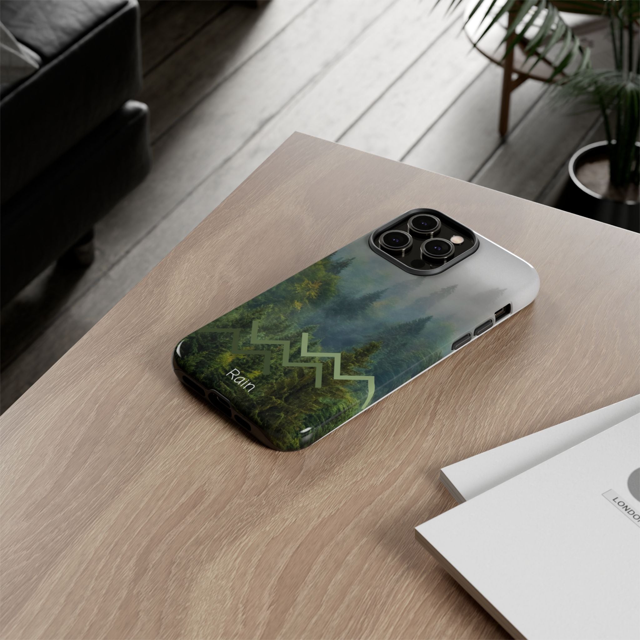 Forest Mist Phone Case — Rainy Mountain Landscape Protective Cover