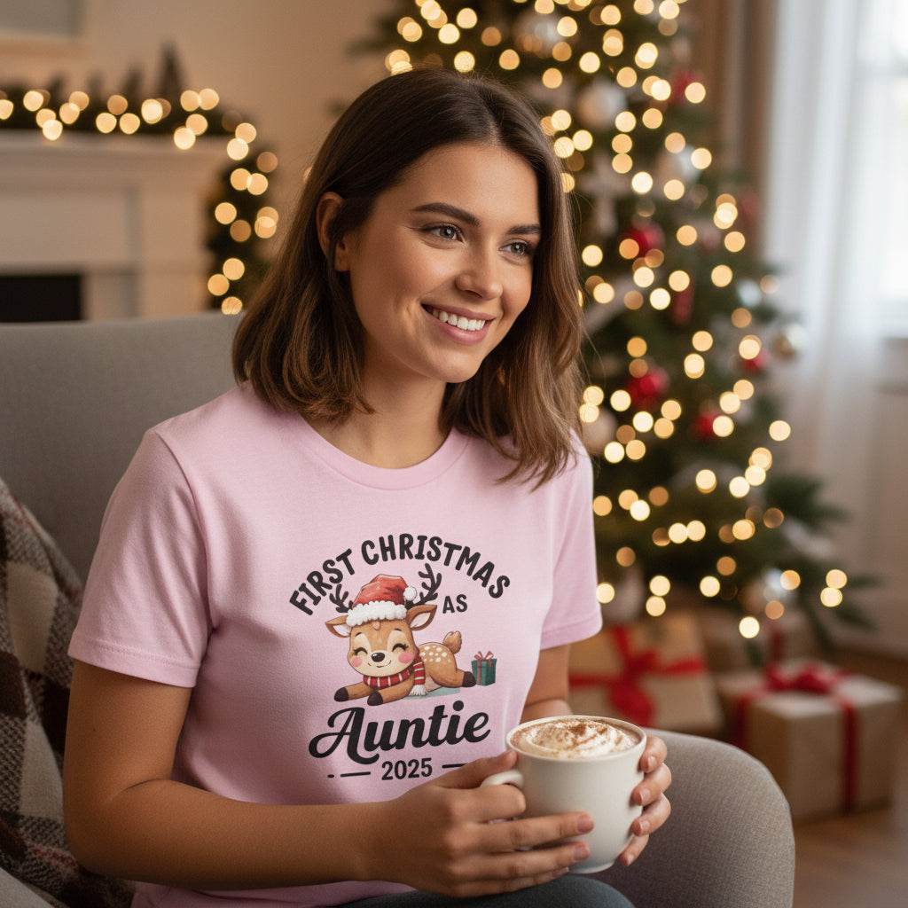 First Christmas as Auntie 2025 Tee