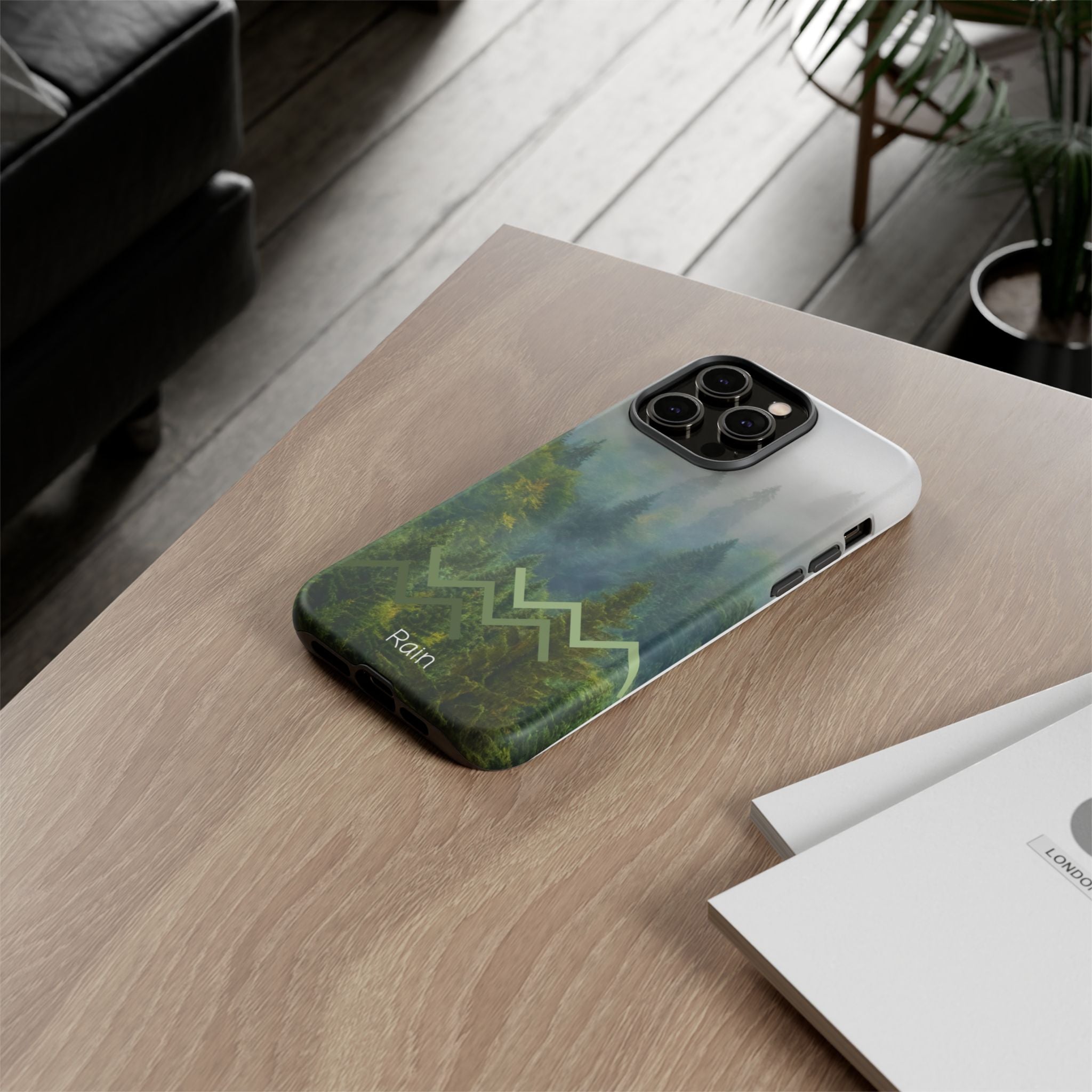 Forest Mist Phone Case — Rainy Mountain Landscape Protective Cover
