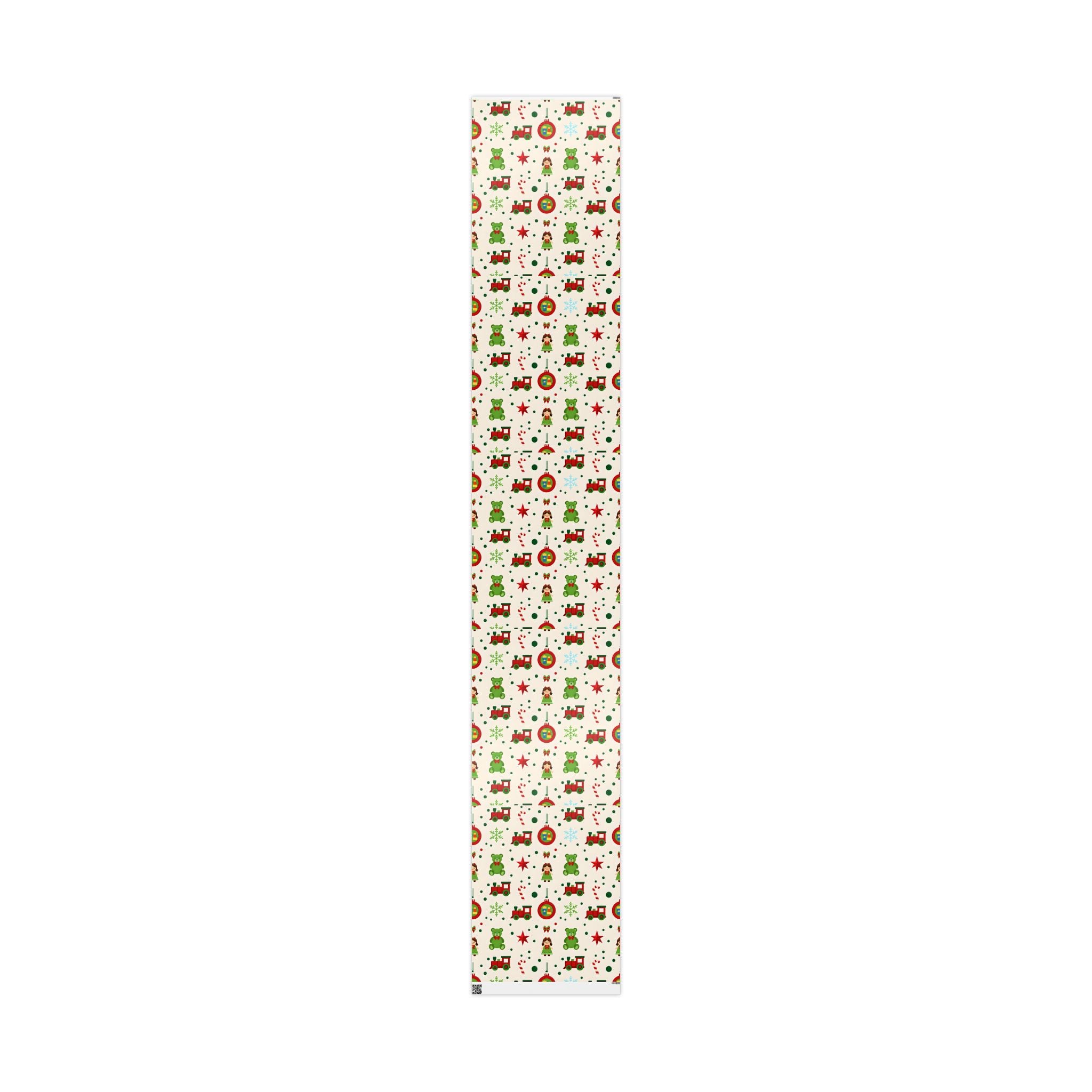 Christmas Stocking & Ornament Wrapping Paper Roll — Festive Red Green Holiday Gift Wrap