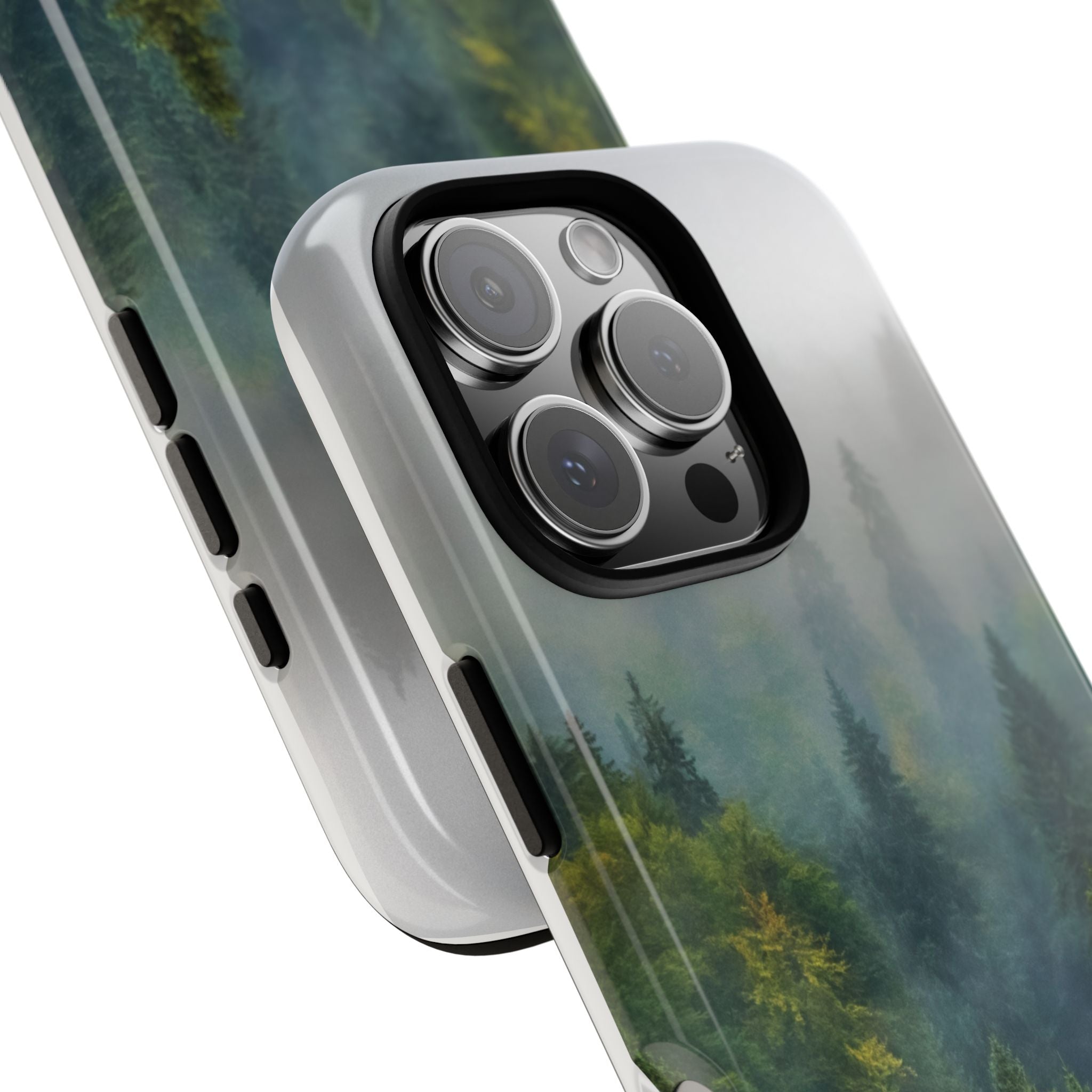 Forest Mist Phone Case — Rainy Mountain Landscape Protective Cover