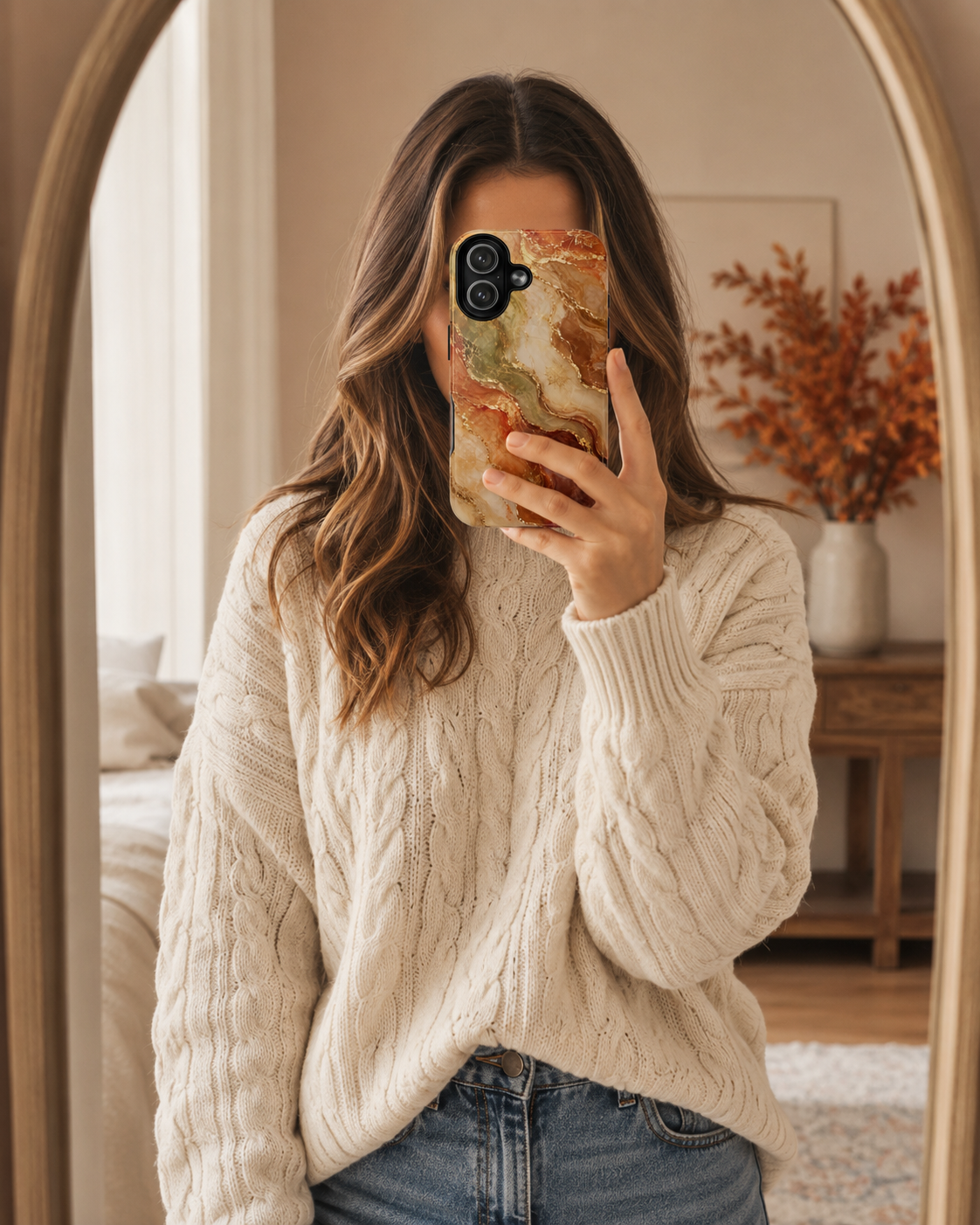 Marble Luxury Phone Case | Gold Veined Marble MagSafe Cover | Elegant Neutral Design for iPhone & Samsung 17, 16, 15