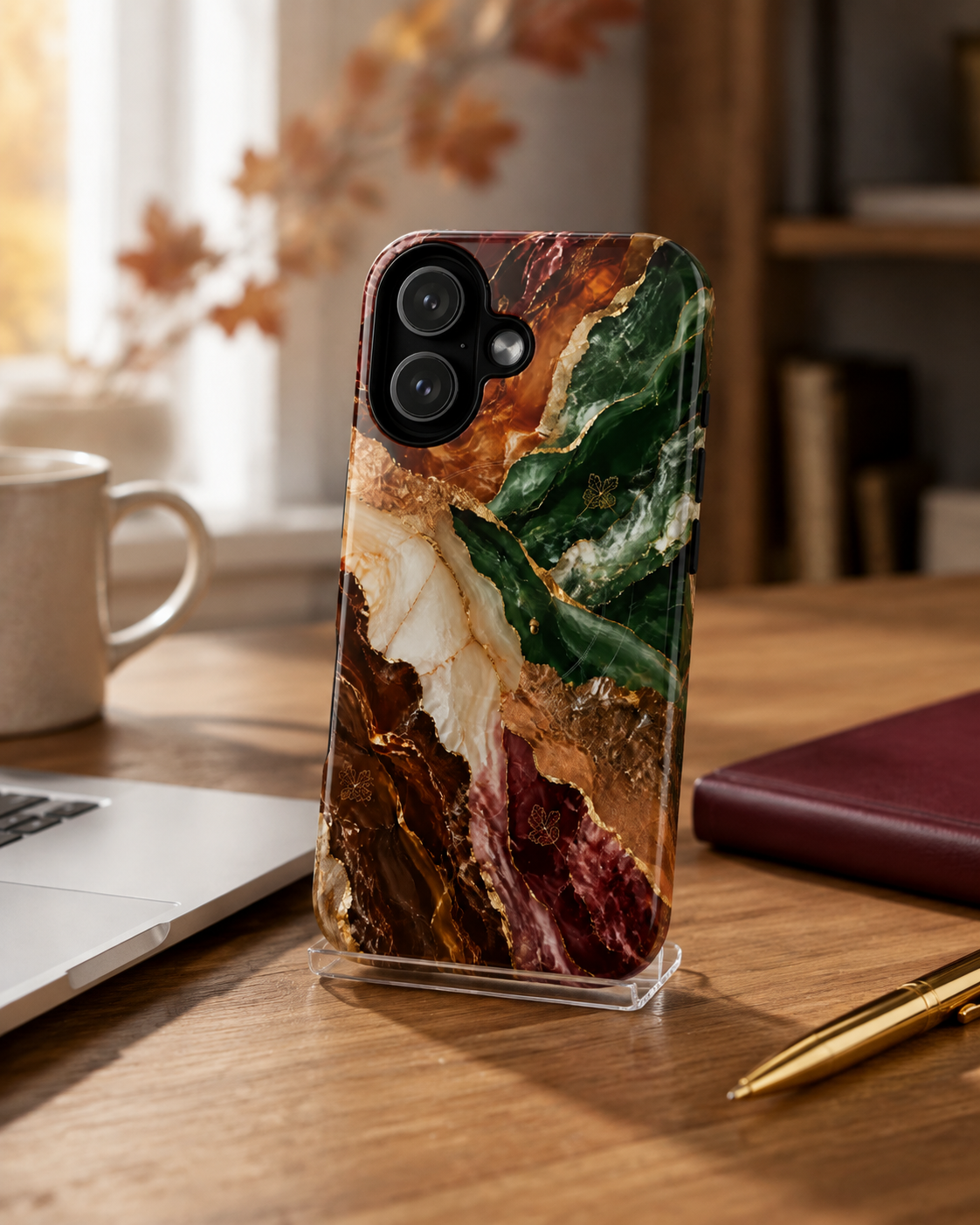 Marble Phone Case | Emerald Gold Marble Cover | Luxury Stone Print for iPhone 17 16 15 & Samsung