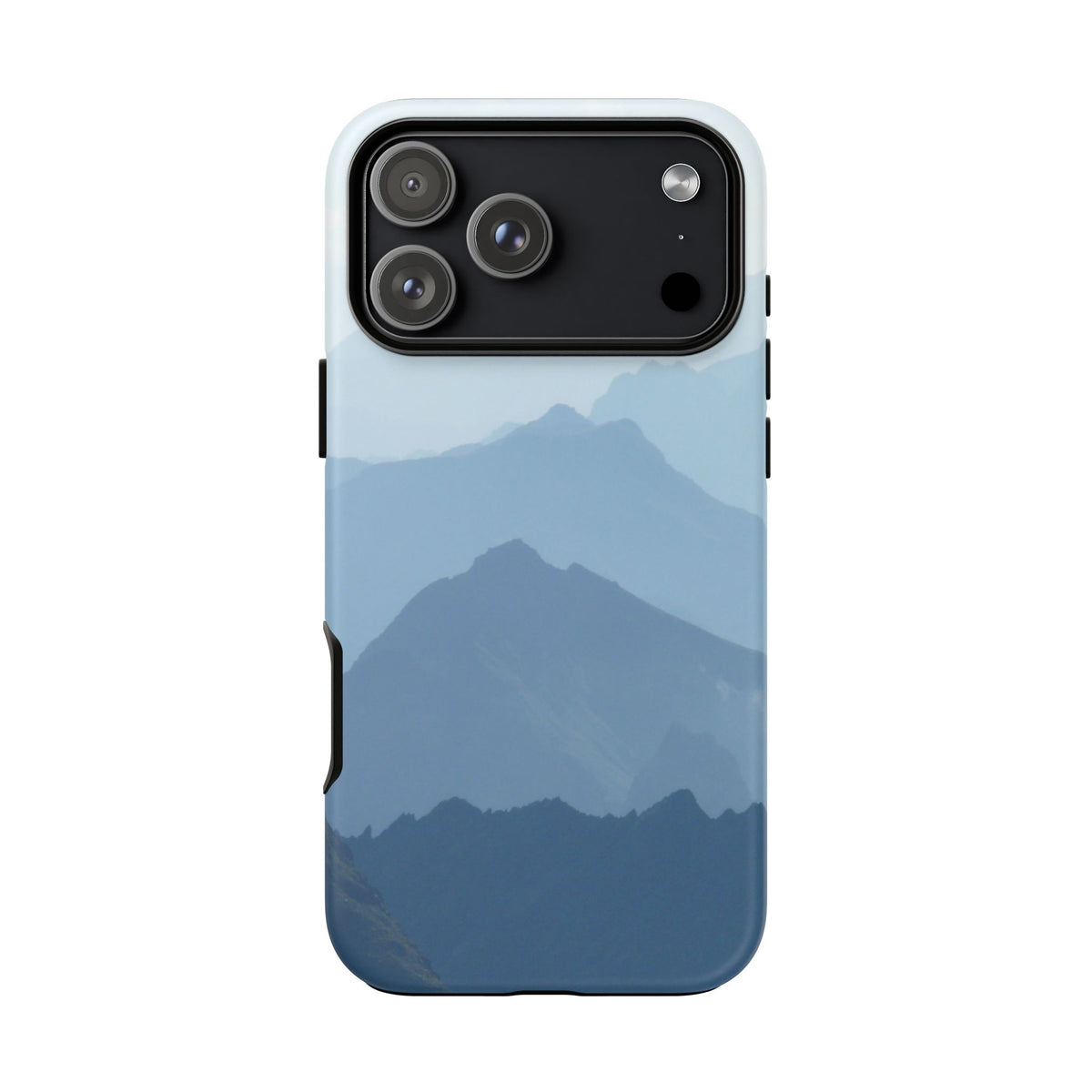 Mountain Sunrise Tough Phone Case — Blue Layered Peaks Protective Cover