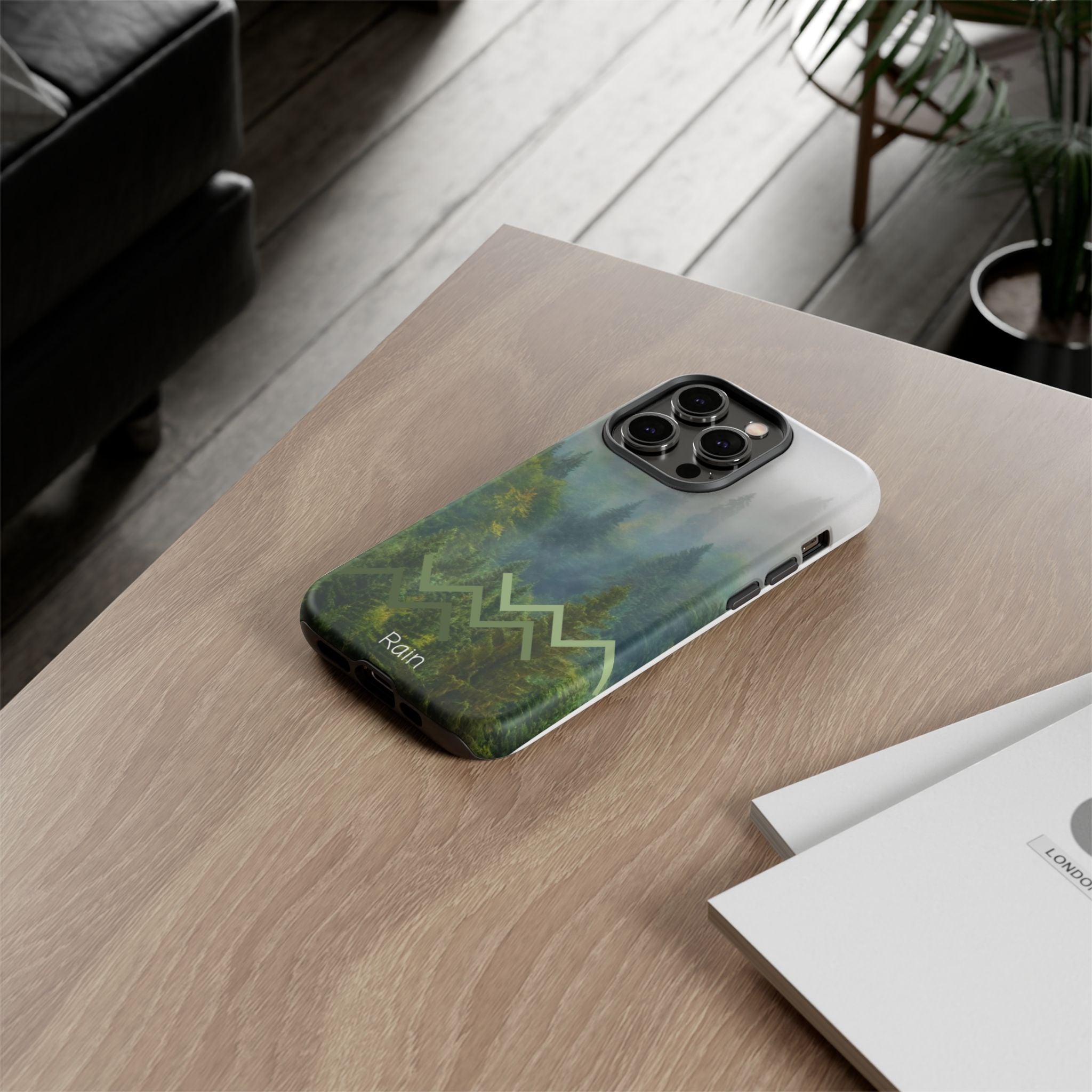 Forest Mist Phone Case — Rainy Mountain Landscape Protective Cover