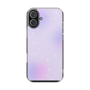 Clear Magnetic Phone Case — Pastel Purple Galaxy with Sparkle