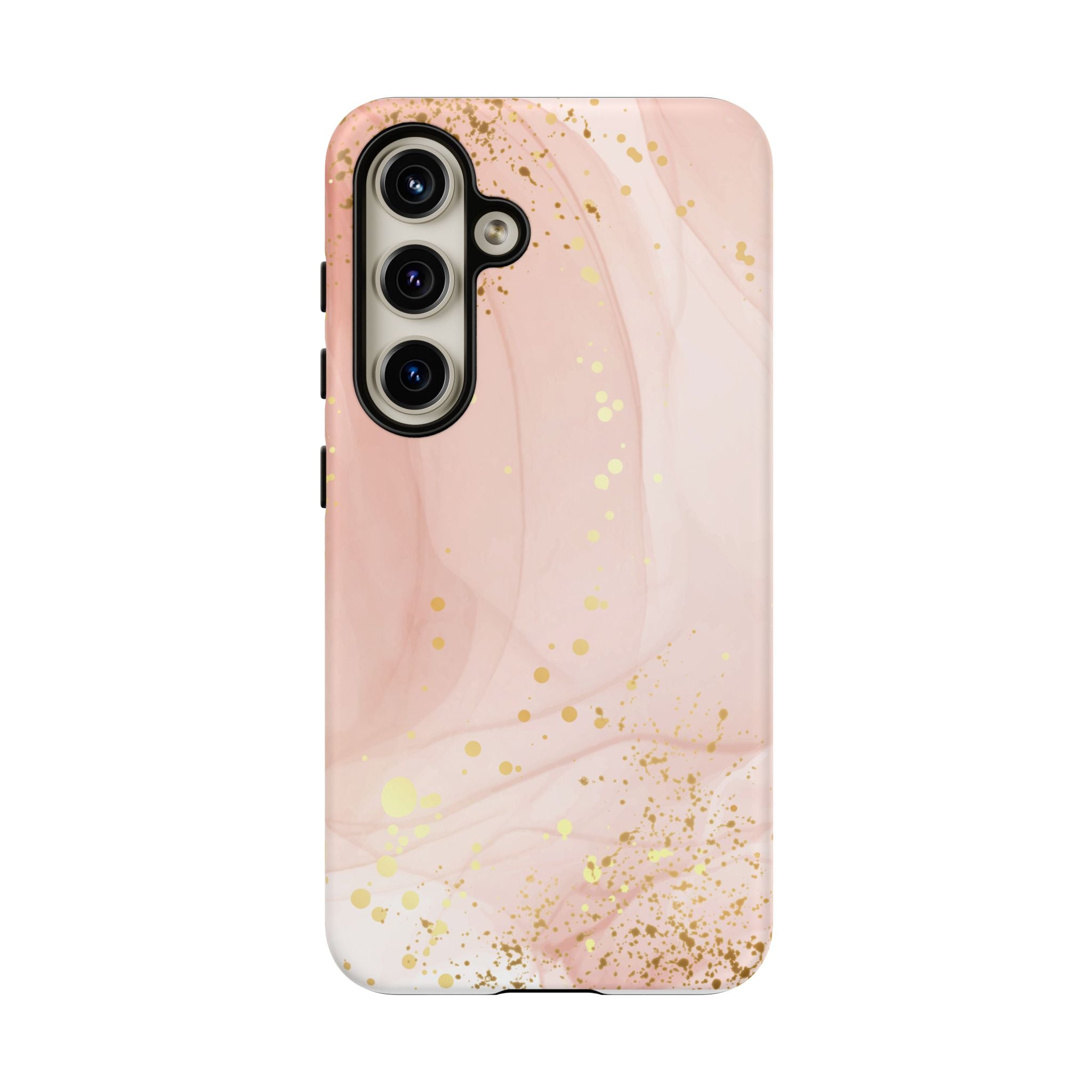 Rose Gold Marble Tough Case – Pink Marble Phone Case with Gold Glitter Accents