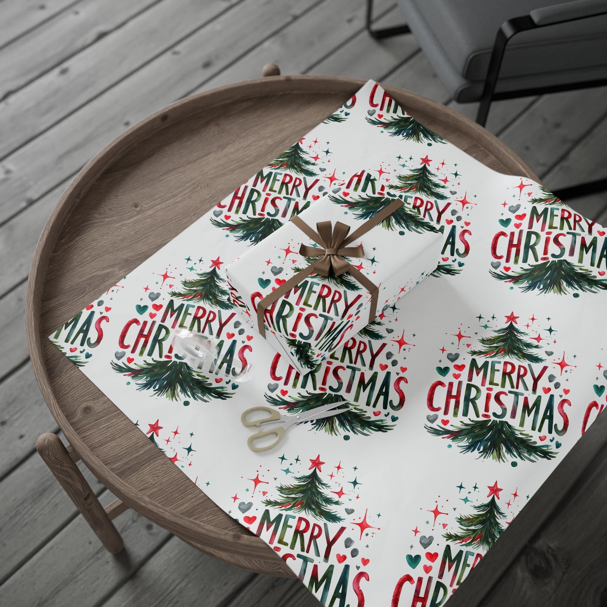 Merry Christmas Tree Wrapping Paper – Festive Holiday Gift Wrap