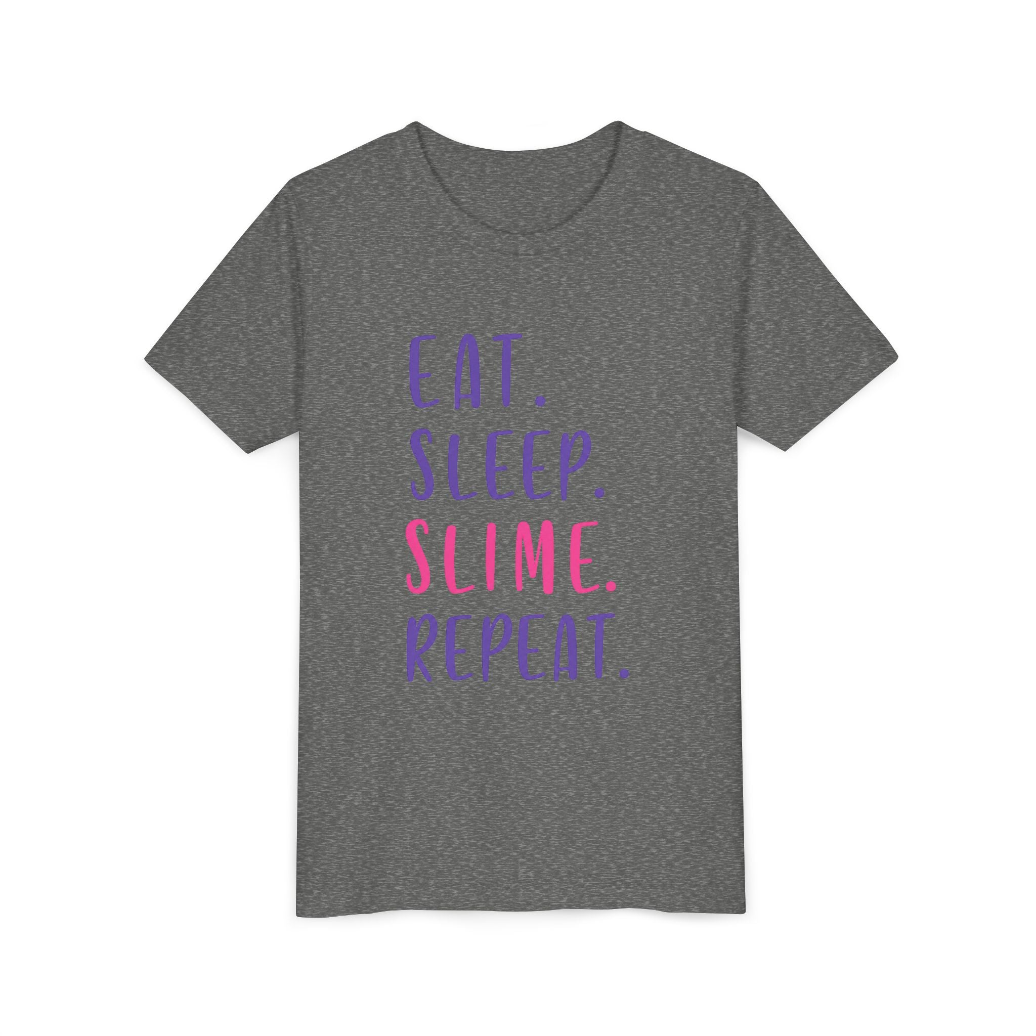 Youth Tee — "Eat. Sleep. Slime. Repeat." Kids Graphic Shirt