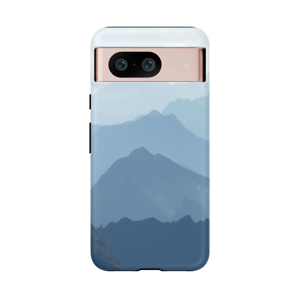 Mountain Sunrise Tough Phone Case — Blue Layered Peaks Protective Cover