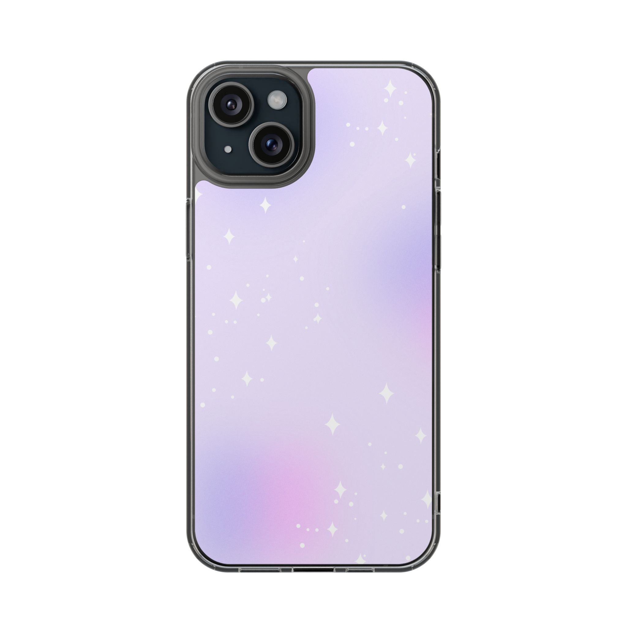 Clear Magnetic Phone Case — Pastel Purple Galaxy with Sparkle