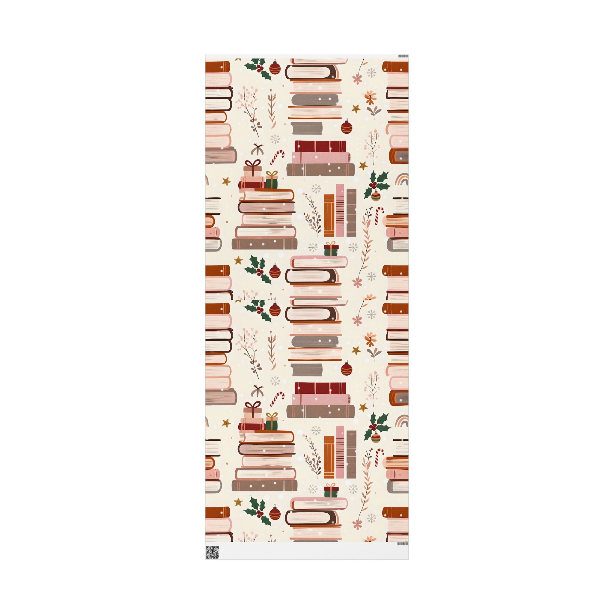 Book Lover Wrapping Paper Roll — Cozy Bookshelf Gift Wrap