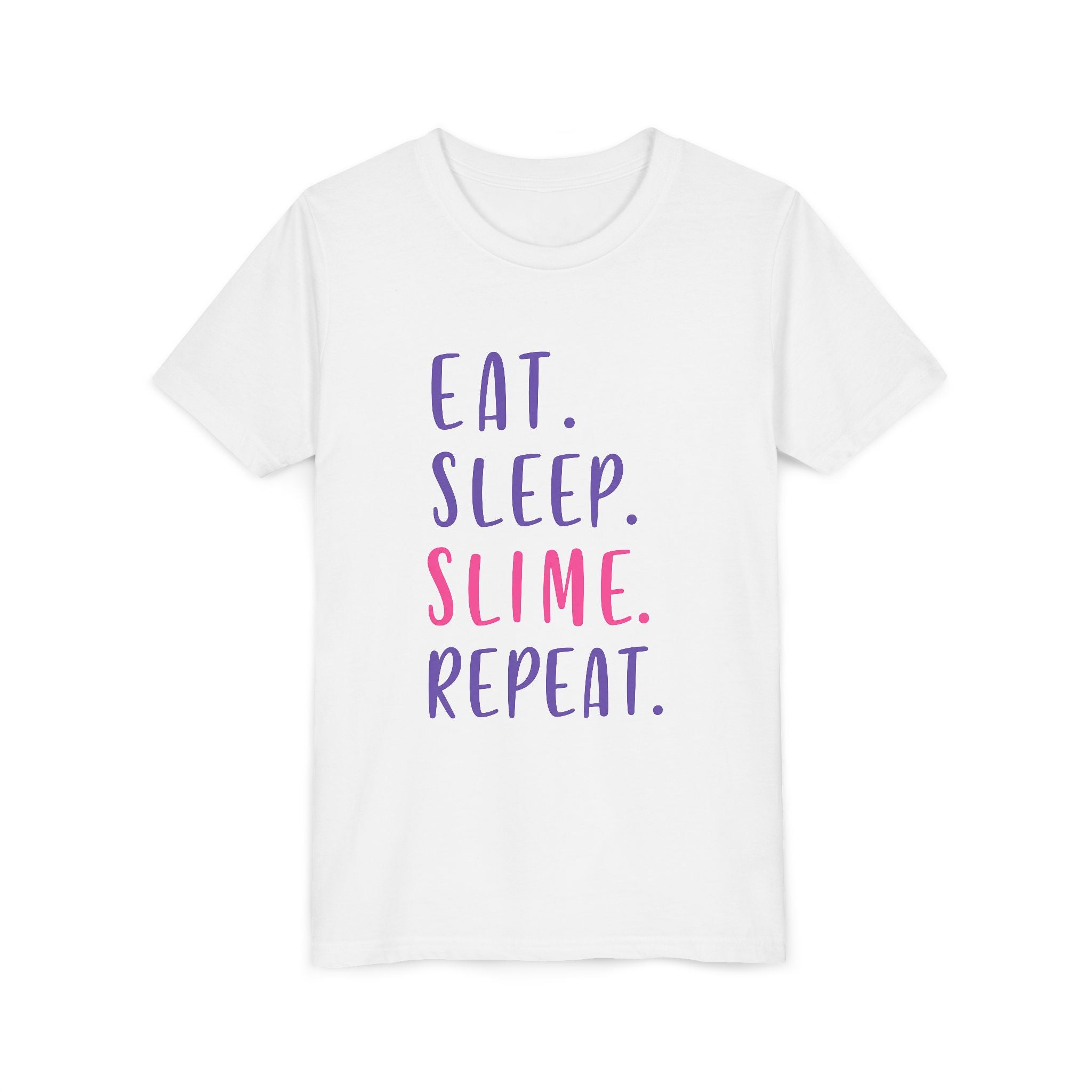 Youth Tee — "Eat. Sleep. Slime. Repeat." Kids Graphic Shirt