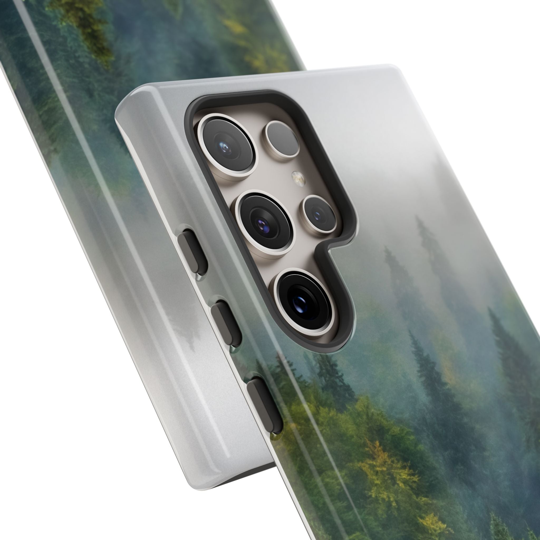 Forest Mist Phone Case — Rainy Mountain Landscape Protective Cover