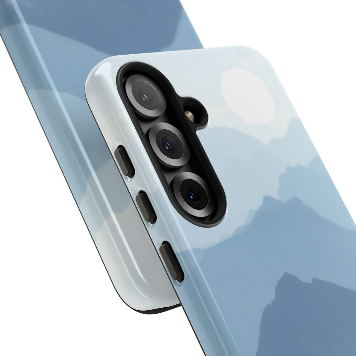 Mountain Sunrise Tough Phone Case — Blue Layered Peaks Protective Cover