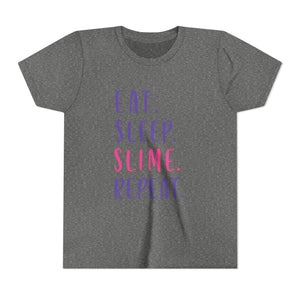 Youth Tee — "Eat. Sleep. Slime. Repeat." Kids Graphic Shirt