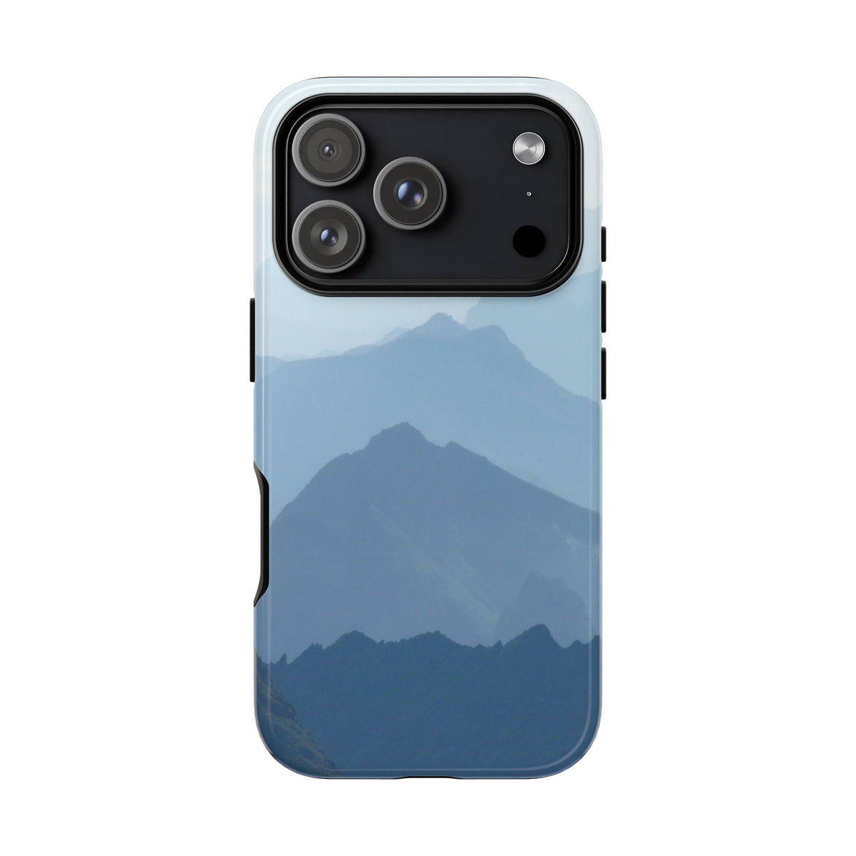 Mountain Sunrise Tough Phone Case — Blue Layered Peaks Protective Cover