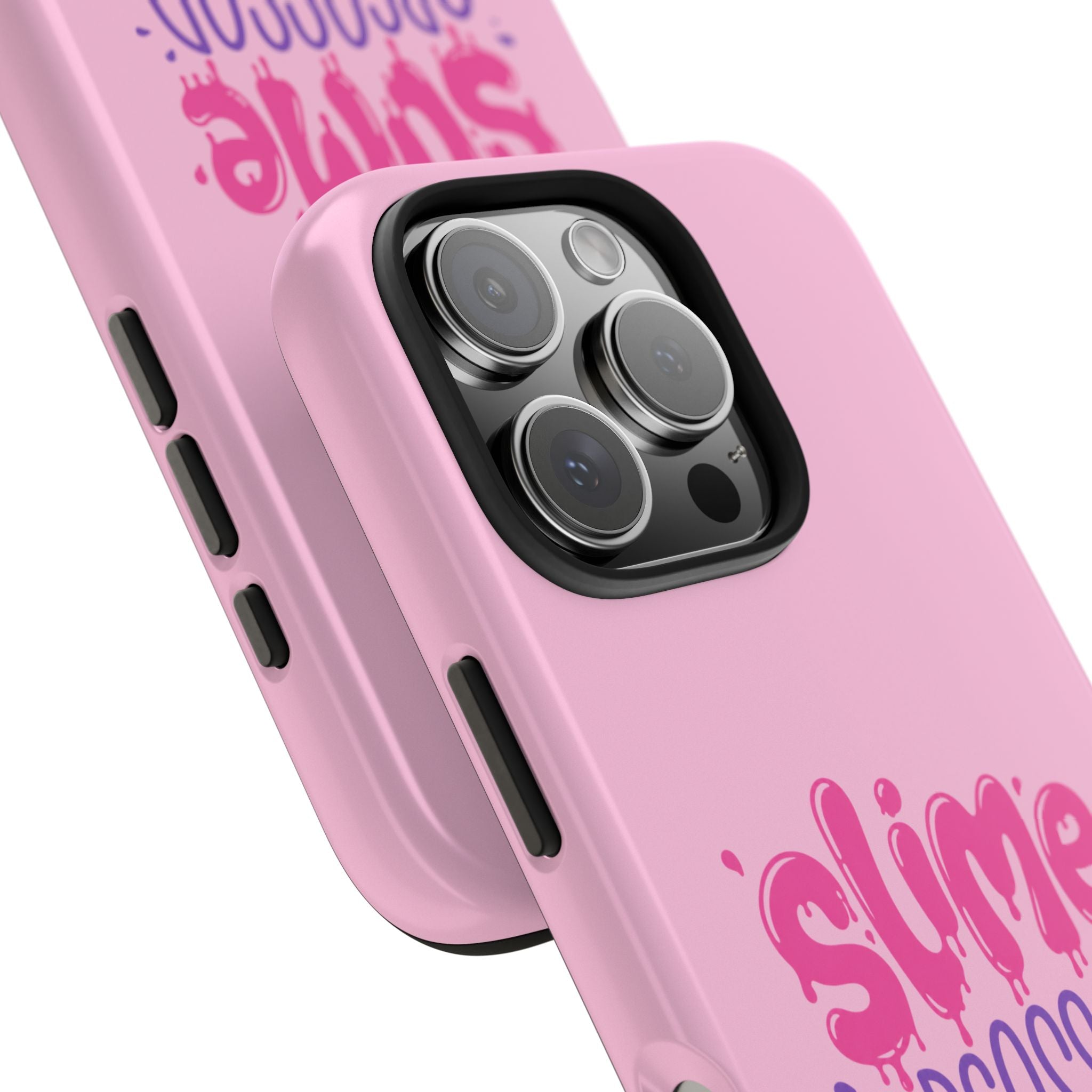 Slime Obsessed Pink Tough Phone Case — Cute Kid & Teen Protective Phone Cover