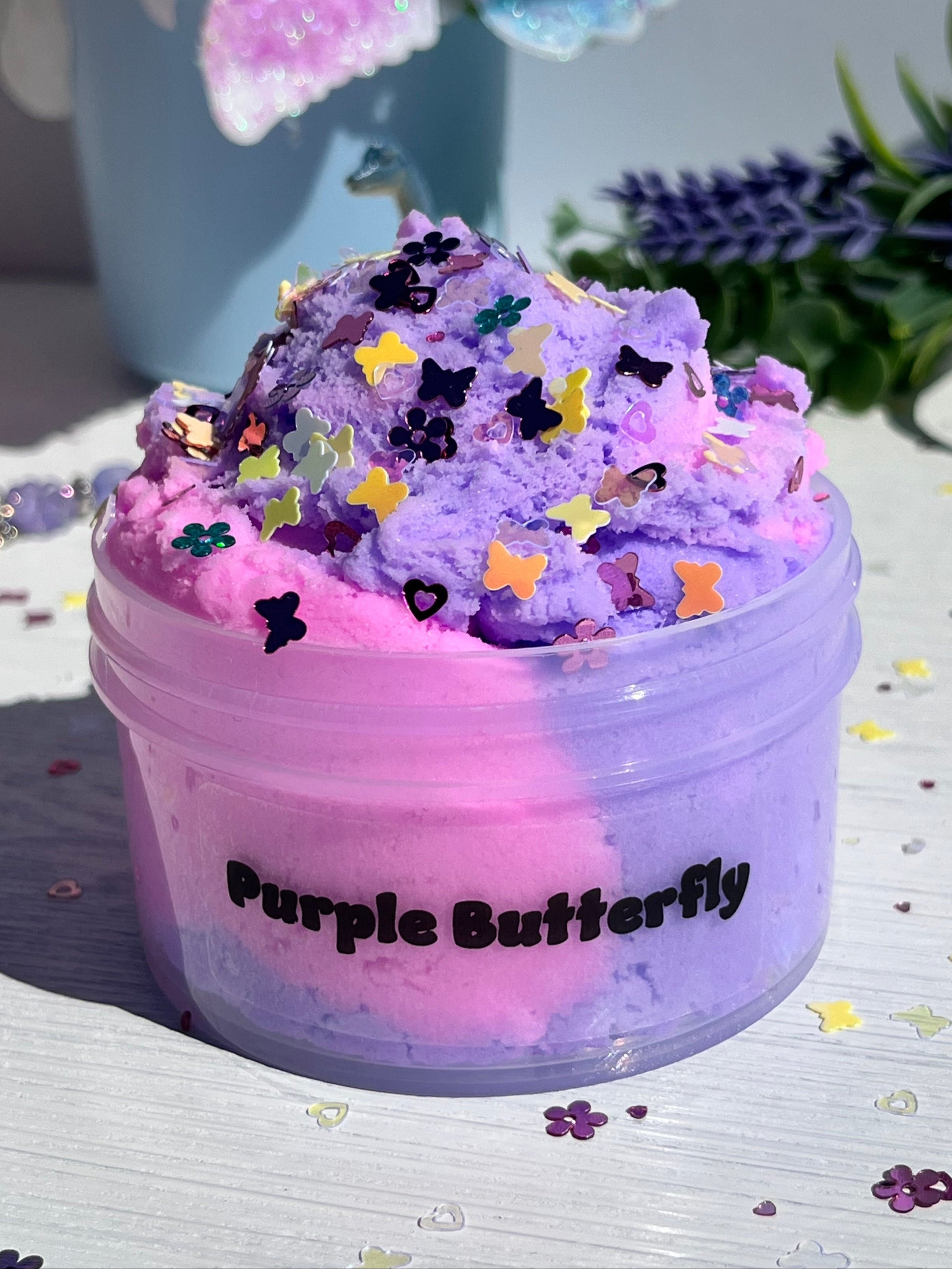 Slime de mariposa morada
