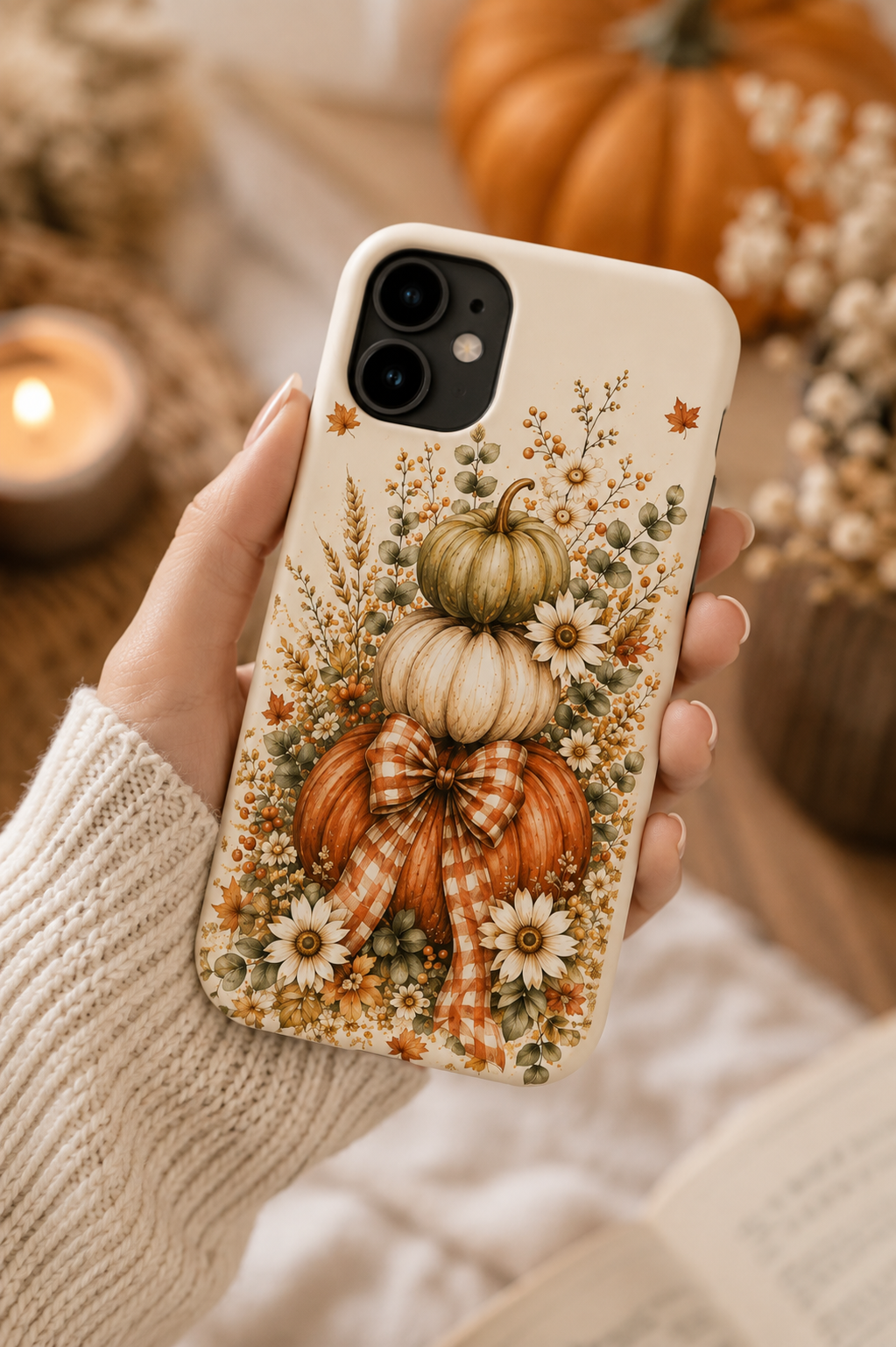 Autumn Pumpkin Bouquet Phone Case — Fall Floral Harvest Design
