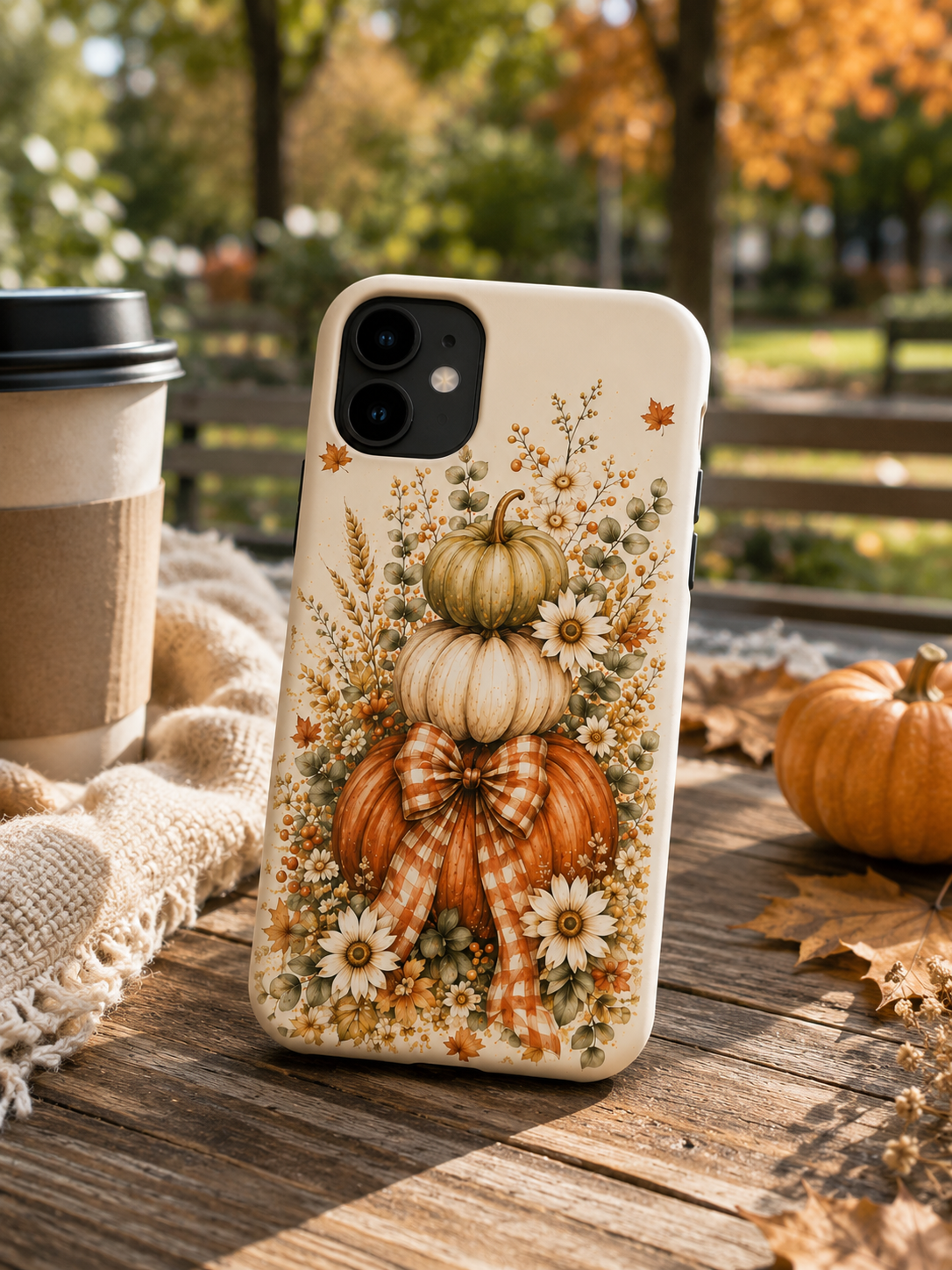 Autumn Pumpkin Bouquet Phone Case — Fall Floral Harvest Design