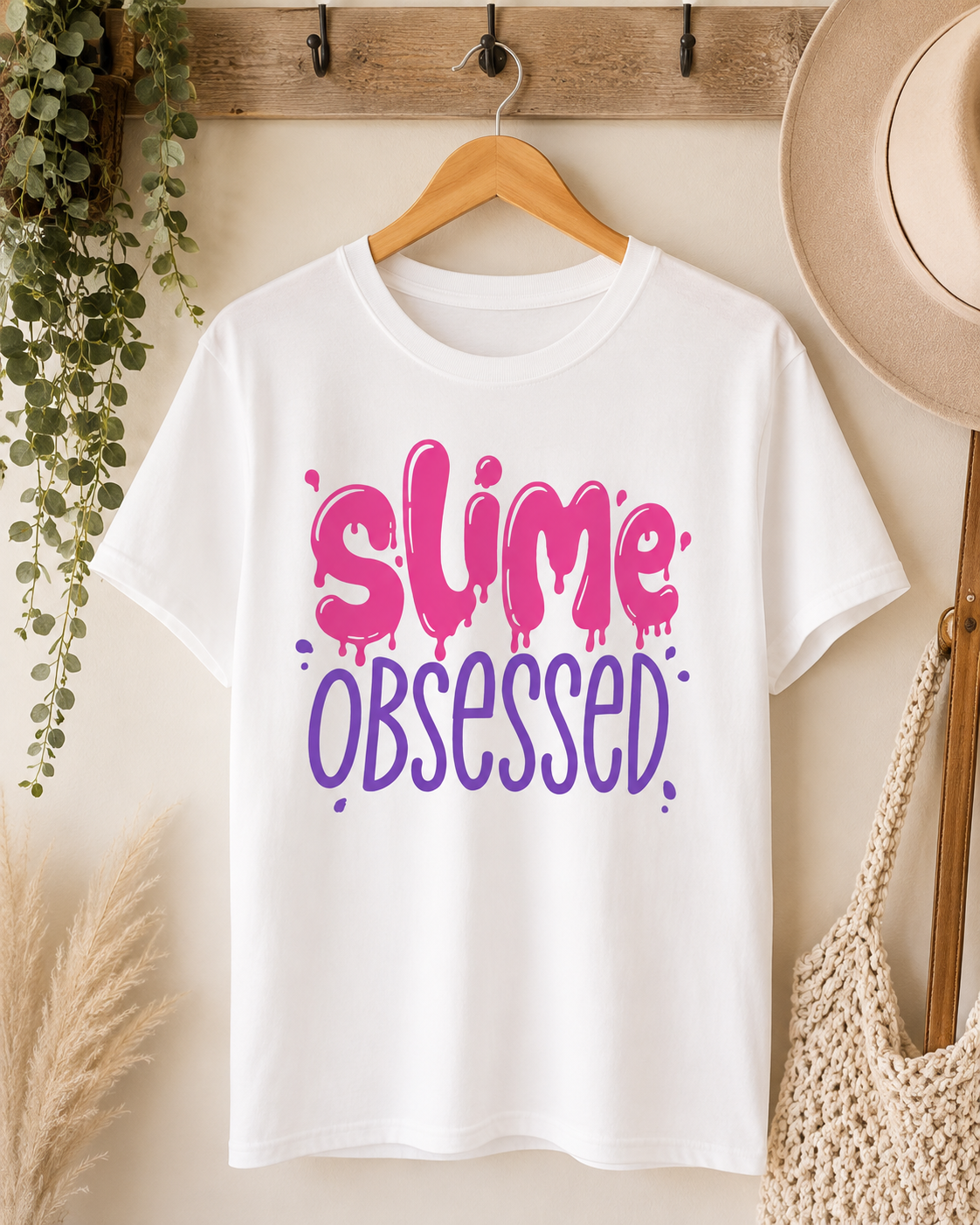 Youth Tee - "Slime Obsessed" Pink & Purple Graphic