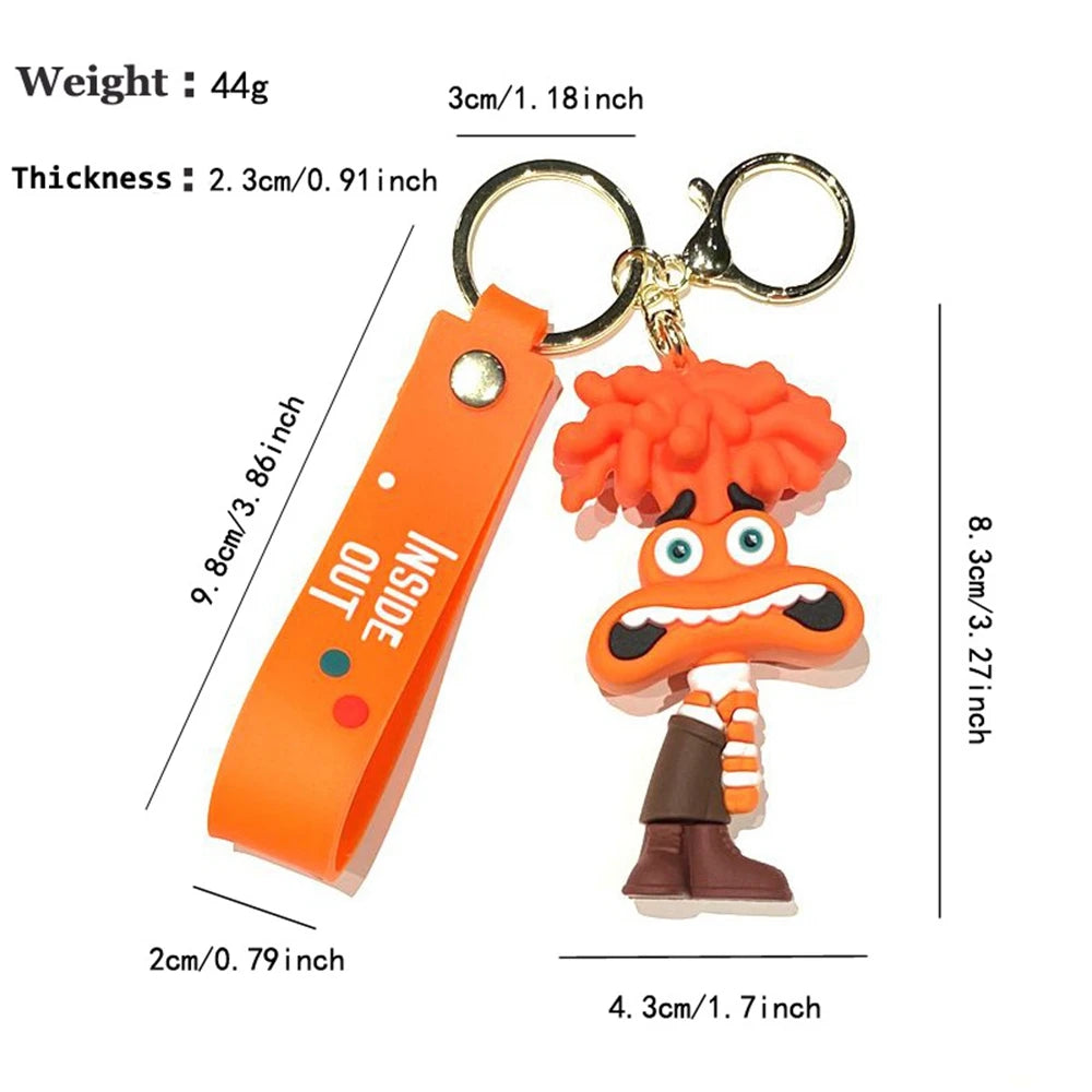 New Disney INSIDE OUT Keychain Cute Doll Bag Pendant Pvc Car KeyChain