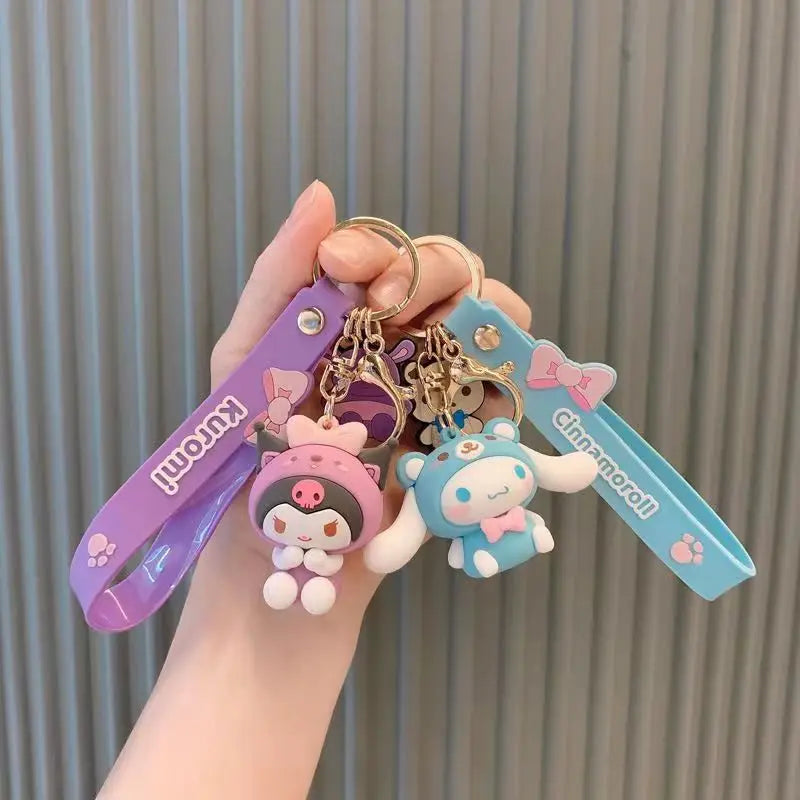 Kawaii Sanrio Kuromi Hello Kitty Cinnamoroll Keychain Cute Cartoon Car