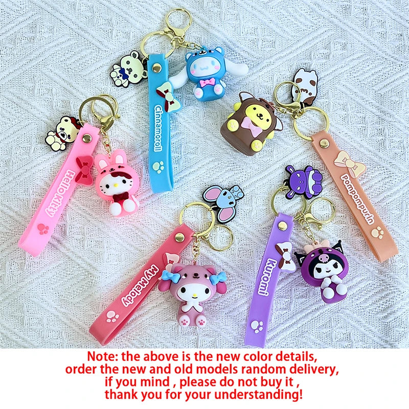 Kawaii Sanrio Kuromi Hello Kitty Cinnamoroll Keychain Cute Cartoon Car