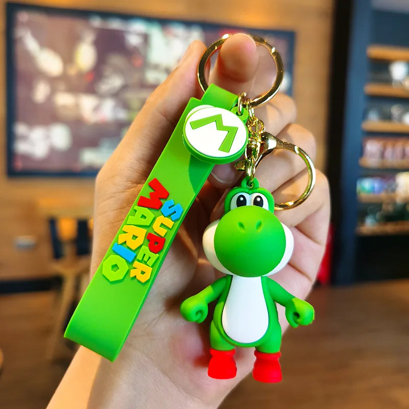 10 Styles Super Mario Keychain Mario Bros Luigi Toad Yoshi Bowser