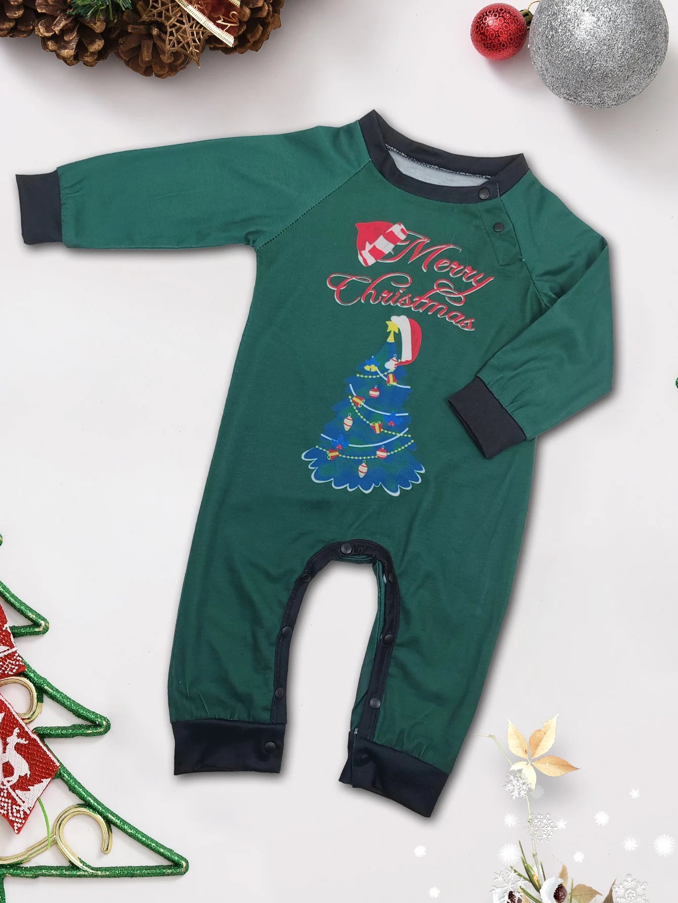 2024 Christmas Pajamas Family Father Mother Kids Girl Baby Top+pants