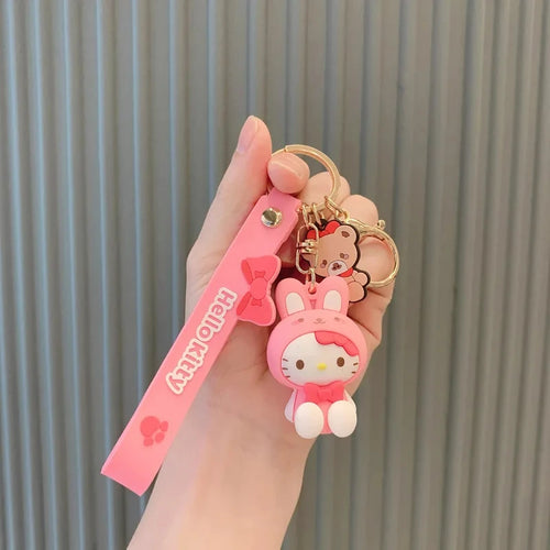Kawaii Sanrio Kuromi Hello Kitty Cinnamoroll Keychain Cute Cartoon Car