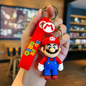 10 Styles Super Mario Keychain Mario Bros Luigi Toad Yoshi Bowser