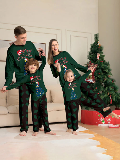 2024 Christmas Pajamas Family Father Mother Kids Girl Baby Top+pants