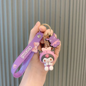 Kawaii Sanrio Kuromi Hello Kitty Cinnamoroll Keychain Cute Cartoon Car